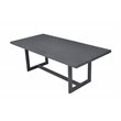 Pemberly Row Modern Aluminum & Metal Outdoor Dining Table in Charcoal