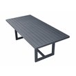 Pemberly Row Modern Aluminum & Metal Outdoor Dining Table in Charcoal