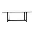 Pemberly Row Modern Aluminum & Metal Outdoor Dining Table in Charcoal
