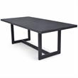 Pemberly Row Modern Aluminum & Metal Outdoor Dining Table in Charcoal