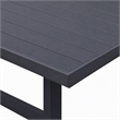 Pemberly Row Modern Aluminum & Metal Outdoor Dining Table in Charcoal