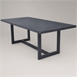 Pemberly Row Modern Aluminum & Metal Outdoor Dining Table in Charcoal