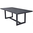 Pemberly Row Modern Aluminum & Metal Outdoor Dining Table in Charcoal
