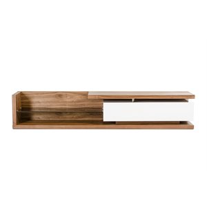 Pemberly Row MDF Wood TV Stand for TVs up to 95 in - Walnut/White