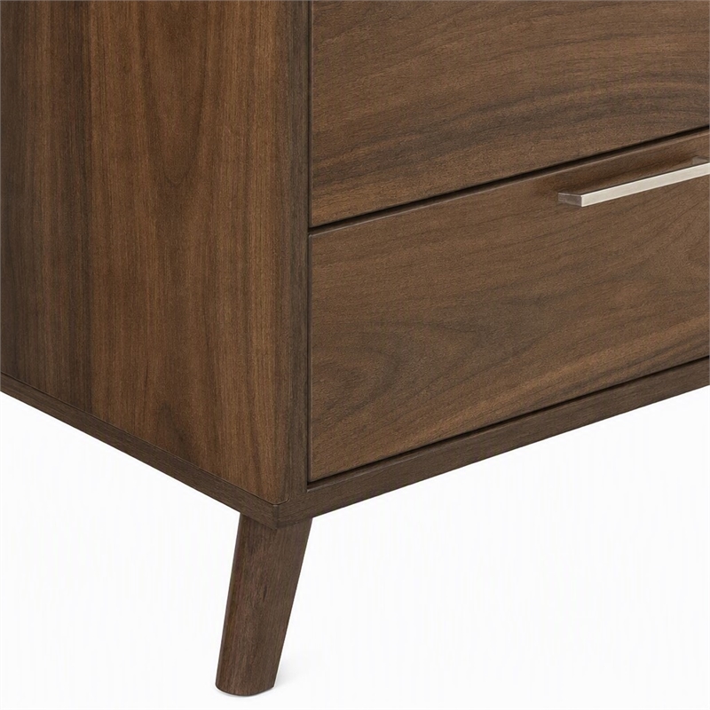 Pemberly Row Soria Modern Walnut Wood Bedroom Chest with 5 Drawers