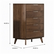 Pemberly Row Soria Modern Walnut Wood Bedroom Chest with 5 Drawers