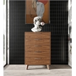 Pemberly Row Soria Modern Walnut Wood Bedroom Chest with 5 Drawers