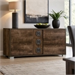 Pemberly Row 3-Drawer Modern Wood Dresser with Chrome Handles in Brown