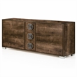 Pemberly Row 3-Drawer Modern Wood Dresser with Chrome Handles in Brown