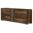 Pemberly Row 3-Drawer Modern Wood Dresser with Chrome Handles in Brown