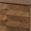 Pemberly Row Veneer Wood Bedroom Chest with 5 Drawers in Walnut/Black