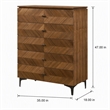 Pemberly Row Veneer Wood Bedroom Chest with 5 Drawers in Walnut/Black