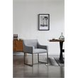 Pemberly Row Modern Fabric Dining Chair with Brass Legs in Gray