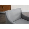 Pemberly Row Modern Fabric Dining Chair with Brass Legs in Gray