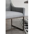 Pemberly Row Modern Fabric Dining Chair with Brass Legs in Gray