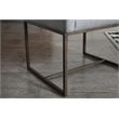 Pemberly Row Modern Fabric Dining Chair with Brass Legs in Gray