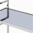 Pemberly Row Stainless Steel & Glass Bar Cart in Polished Silver