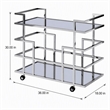 Pemberly Row Stainless Steel & Glass Bar Cart in Polished Silver
