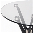 Pemberly Row Round Tempered Glass & Metal Bar Table in Black