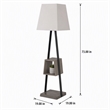 Pemberly Row Metal & Faux Concrete Floor Lamp with White Shade