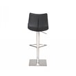 Pemberly Row Aaron Adjustable Bar Stool in Black Faux Leather