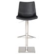 Pemberly Row Aaron Adjustable Bar Stool in Black Faux Leather