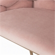Pemberly Row Debra Velour Velvet Metal Dining Chair with Pink Finish