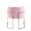 Pemberly Row Betsy Velvet Chair with Stainless Steel Frame in Pink-Gold