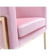 Pemberly Row Betsy Velvet Chair with Stainless Steel Frame in Pink-Gold