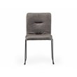 Pemberly Row Fabric Dining Chairs in Dark Gray and Black Metal (Set of 2)