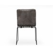 Pemberly Row Fabric Dining Chairs in Dark Gray and Black Metal (Set of 2)