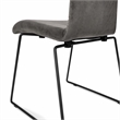 Pemberly Row Fabric Dining Chairs in Dark Gray and Black Metal (Set of 2)