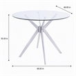 Pemberly Row Round Glass Dining Table with Brushed Stainless Steel Base