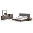 Pemberly Row Mid-Century Engineered Wood 5-Drawer Chest in Walnut and Gray
