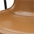 Pemberly Row Faux Leather Swivel Dining Chair with Metal Frame in Camel