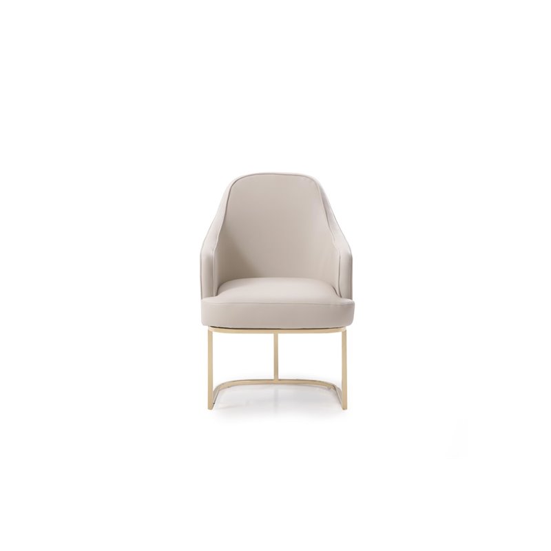 Pemberly Row Dining Chair with Bonded Leather and Gold Steel Frame
