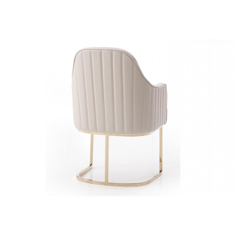 Pemberly Row Dining Chair with Bonded Leather and Gold Steel Frame