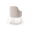 Pemberly Row Dining Chair with Bonded Leather and Gold Steel Frame