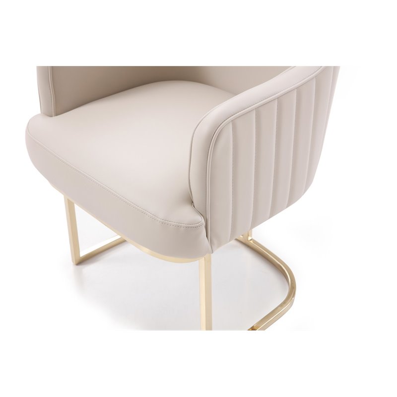 Pemberly Row Dining Chair with Bonded Leather and Gold Steel Frame