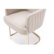 Pemberly Row Dining Chair with Bonded Leather and Gold Steel Frame