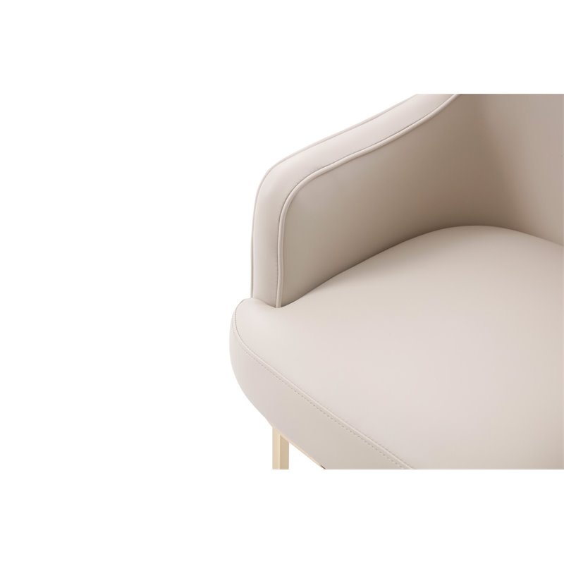 Pemberly Row Dining Chair with Bonded Leather and Gold Steel Frame