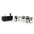 Pemberly Row Chadwick Dining Table in Ebony Black and Rose Gold
