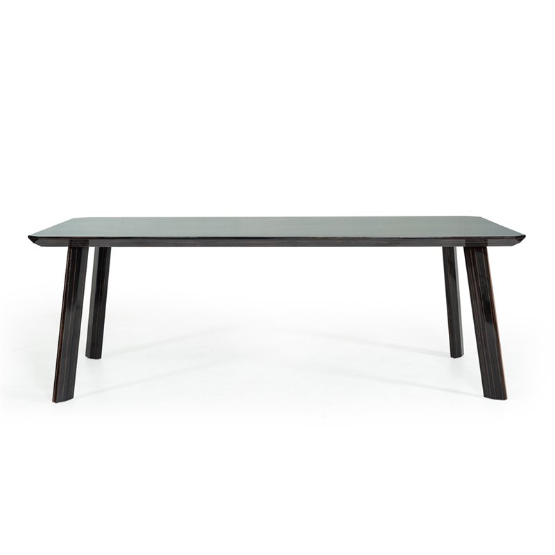 Pemberly Row Chadwick Dining Table in Ebony Black and Rose Gold