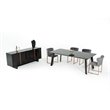 Pemberly Row Chadwick Dining Table in Ebony Black and Rose Gold