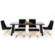 Pemberly Row Chadwick Dining Table in Ebony Black and Rose Gold