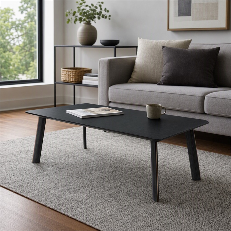 Pemberly Row Chadwick Dining Table in Ebony Black and Rose Gold