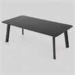 Pemberly Row Chadwick Dining Table in Ebony Black and Rose Gold