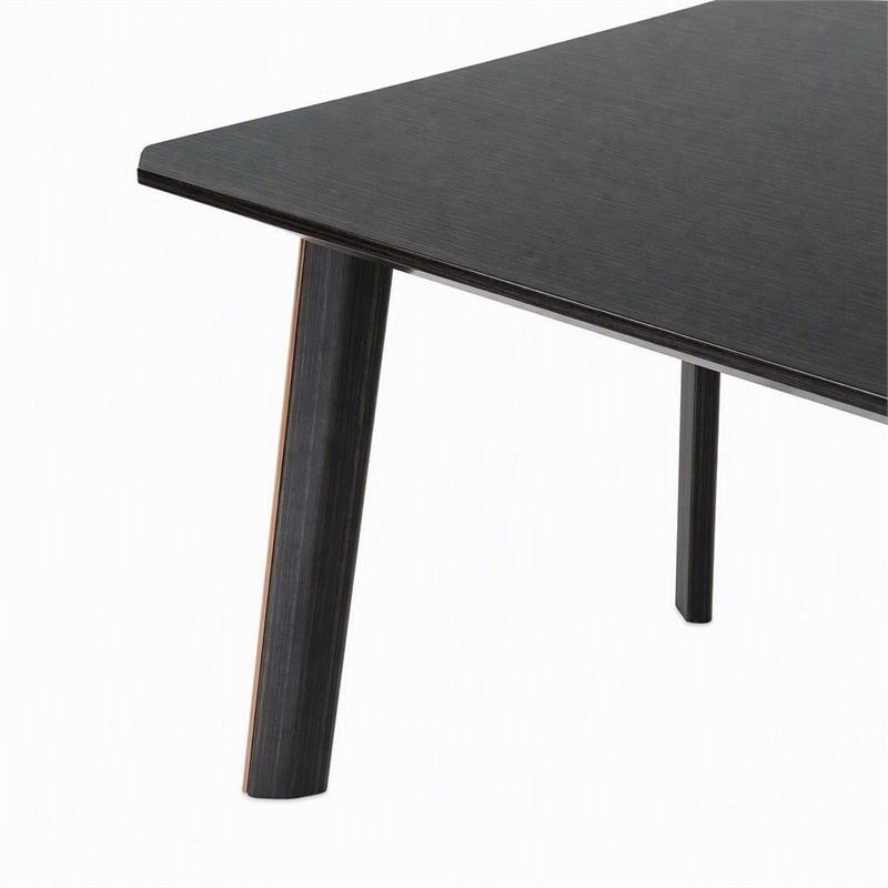 Pemberly Row Chadwick Dining Table in Ebony Black and Rose Gold