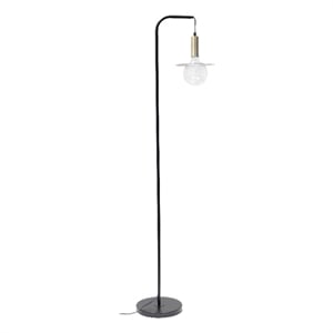 Pemberly Row 61&quot Metal Floor Lamp in Black and Brass Finish