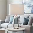 Pemberly Row Geometric Table Lamp with Glass & Brass in Clear Finish